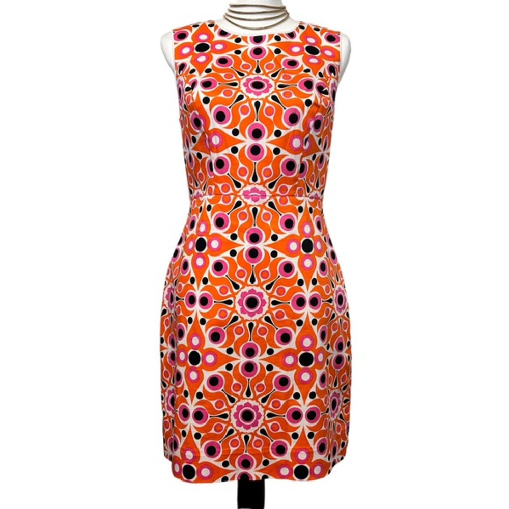 Vibrant Orange Patterned Dress